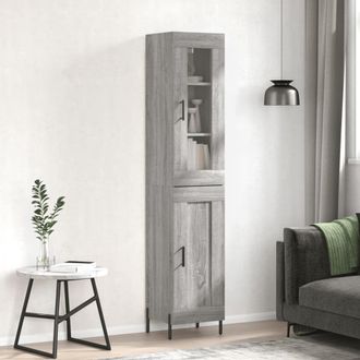 Berkfield Home Highboard Grey Sonoma 34.5x34x180 cm Engineered Wood