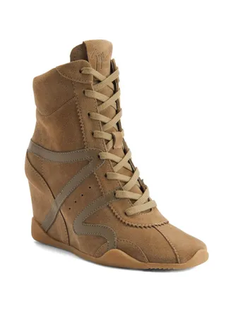 Giuseppe Zanotti Suede Wedge Boot - Brown