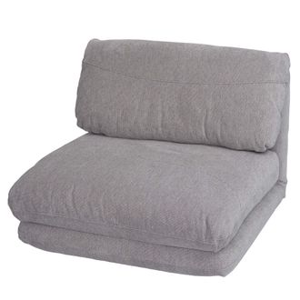 Hhg Nunca Usado] Sill&oacute;n Cama Hhg 515, Sof&aacute; Cama Funcional Sill&oacute;n Plegable Sill&oacute;n Reclinable, Tela/textil, Gris Claro
