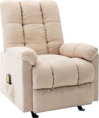 vidaXL Sill&oacute;n De Masaje Reclinable De Tela Crema Vidaxl