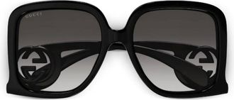 Gucci Occhiali da sole squadrati con logo GG - Nero