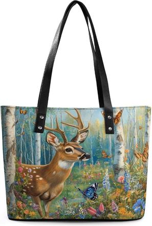 Generic Deer in The Forests Tote Bags for Women Cute Shoulder Purses Handbags
