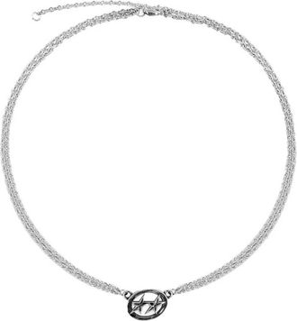 TwoJeys Icon Double Chain Necklace - unisex - Kettingen - Grijs - ONE Size - Accessoires