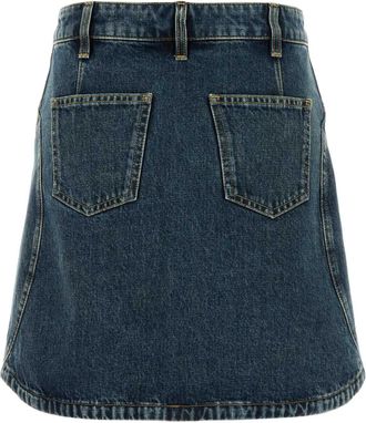 Givenchy Womens Denim Skirt - Medium Blue Cotton - Size EU 36 (Womens)