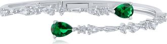 Kenneth Jay Lane Cubic Zirconia Bangle Bracelet in Green/Silver at Nordstrom Rack