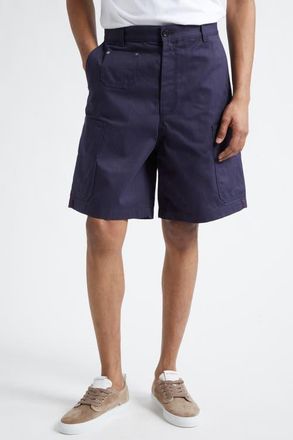 Givenchy Herringbone Denim Cargo Bermuda Shorts in Navy at Nordstrom, Size 36
