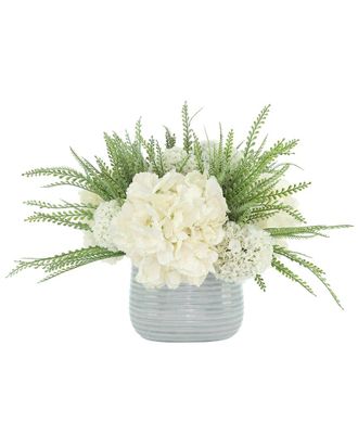 Creative Displays Inc. Hydrangeas & Viburnum Arranged In Ceramic Vase With Ferns