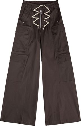 Rick Owens Cargobela Wide-leg Stretch-cotton Cargo Trousers - Brown - 52 (W36 / XL)