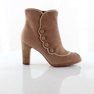 Timberland Boot Compant Marge Peep Toe Bootie Womens Heel Boots 25685 - Tan Leather - Size UK 5