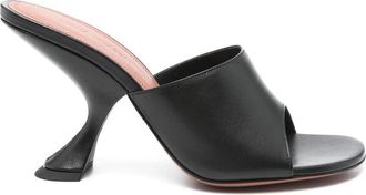 Amina Muaddi Zwarte Open Teen Hoge Hakken Schoenen - Dames - Muiltjes - Zwart - 37 1/2 EU - Schoenen