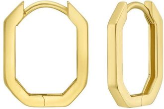 Tresorra 14K Yellow Gold Hexagon Hoop Earrings
