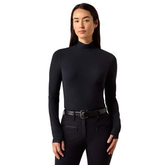 Ariat Womens SolVeil Baselayer Top Long Sleeve in Black, Size 2X-Small, by Ariat