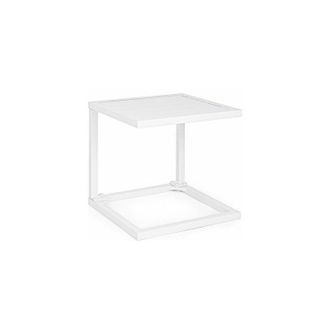 BIZZOTTO Bizzotto - Tavolino da Giardino Rettangolare Fisso Hilde 40X40X40CM in Alluminio Colore Bianco - 0662915