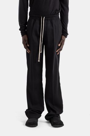 Rick Owens Mens Dietrich Drawstring Wide-Leg Trousers Black With Elasticated Waist