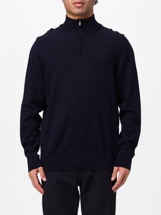 HUGO BOSS Maglia a collo alto in lana vergine con chiusura a mezza zip