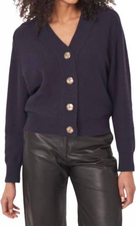 Repeat Organic Cashmere Cardigan In Blackberry