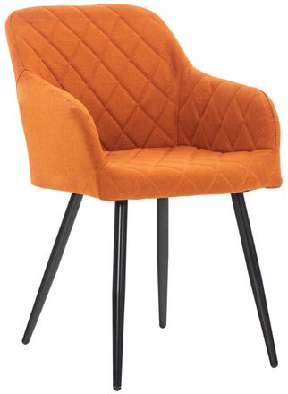 Clp Silla con patas de metal y asiento en tela naranja