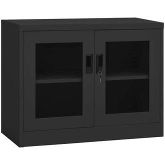 vidaXL Armario De Oficina De Acero Gris Antracita 90x40x70 Cm Vidaxl