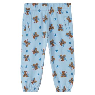 Palm Angels Bear Devil Joggers - male - Palm Angels - Sweatpants - Blue - 3 M - Kids
