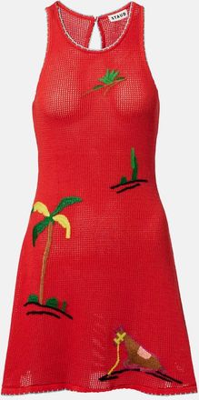 Staud Marea embroidered cotton minidress