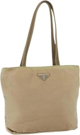 Prada Pre-owned Vintage Nylon Tote Bag - Dames - Vintage Shopper - Beige - ONE Size - Nylon - Vintage