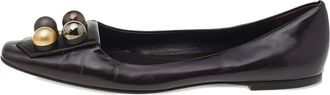 Fendi studded leather ballet flats - Brown