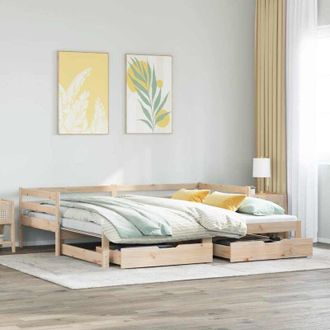 vidaXL Sof&aacute; Cama Nido Con Cajones Sin Colch&oacute;n 90x190 Cm Vidaxl