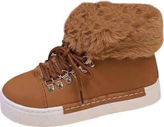 Generic Boots Winter Warm Shoes Outdoor Ski Boots Thickening Womens Non Slip Snow Boots (Brown, 5.5)