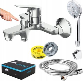 OEM Grifo De Ba&ntilde;era De Pared Con Interruptor Giratorio De Cer&aacute;mica Y Juego De Ducha