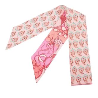 Herm&egrave;s Pre-owned Scarves, female, Pink, Size: ONE SIZE Pre-owned Coup de Fouet Au Bloc Twilly Scarf