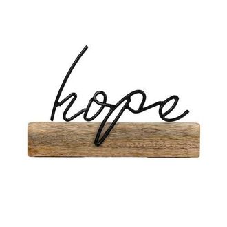 Foreside Home And Garden Hope Word Block Black Metal & Wood at Nordstrom