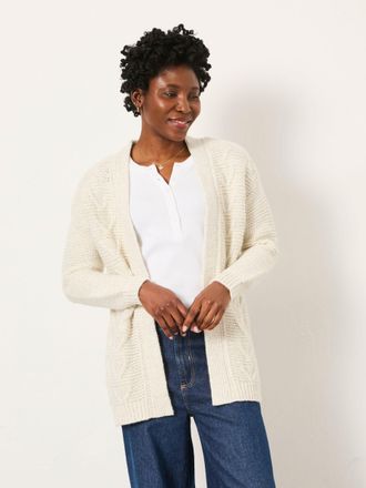 Fat Face FatFace Ezzie Ivory Knitted Edge To Edge Cardigan