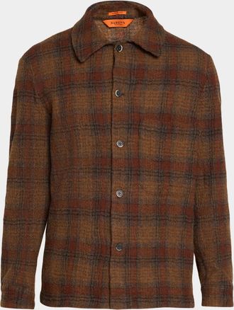 Barena Men & apos;s Virgin Wool Plaid Overshirt