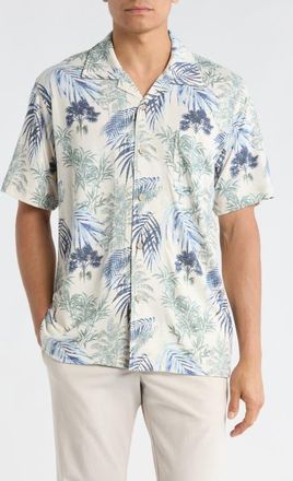 Tommy Bahama Vista Mar Bravo Beach IslandZone Knit Camp Shirt in Starbright at Nordstrom, Size Xx-Large