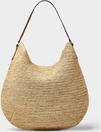 Ibeliv Womens Meva crocheted raffia hobo bag