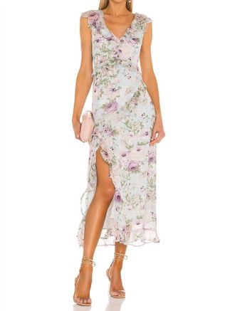 Astr Tempest Dress In Ivory Lilac Floral