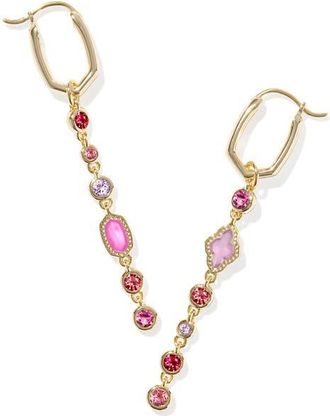 Kendra Scott Mini Elisa Abbie Convertible Huggie Hoop Earrings in Gold Pink Mix at Nordstrom