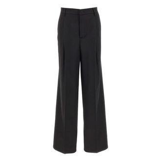 Blumarine Palazzo broek met plooien - Dames - Broeken - Zwart - Maat: M Zijde