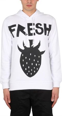 Comme Des Gar&ccedil;ons White Graphic Hood Sweatshirts