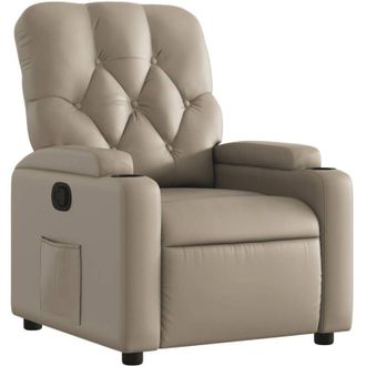 vidaXL Sill&oacute;n Reclinable De Cuero Sint&eacute;tico Color Capuchino Vidaxl
