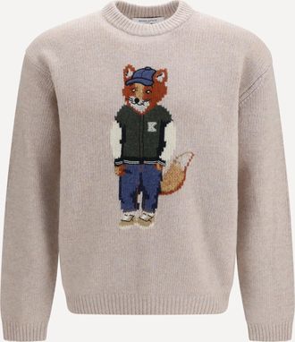 Maison Kitsun&eacute; Dressed Fox wool-blend Sweater Male XL