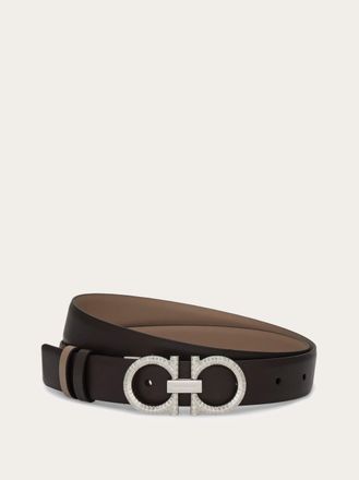 Ferragamo Women Knurled Gancini reversible and adjustable belt Brown