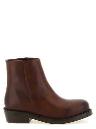 S&eacute;fr Brown Calfskin Ankle Mens Boots