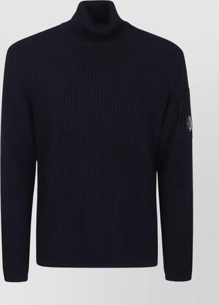 C.P. Company turtle neck knit sweater with ribbed texture