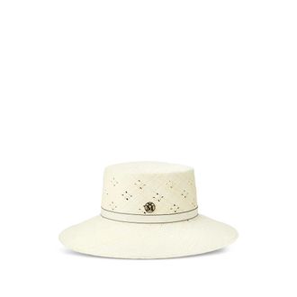 Maison Michel Hats, female, Beige, Size: M Cap
