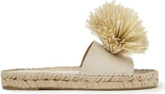 Paloma Barcel&oacute; Ivoor Leren Touw Sandalen - Dames - Sandalen - Beige - 38 EU - Leer - Schoenen