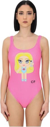 Chiara Ferragni Badpak uit &eacute;&eacute;n stuk - Dames - Badpakken - Roze - XS - Polyester - Badmode