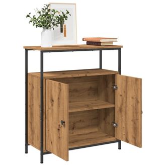 Berkfield Home Sideboard Artisan Oak 70x30x80 cm Engineered Wood in Brown | Size: 70 x 30 x 80 cm