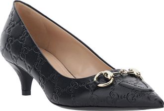 Gucci Womens Pumps Erin Black Leather Calf