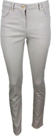 Brunello Cucinelli Warm White Slim Fit Cotton Trousers, Brand Size 46 (US Size 12)